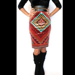 Flying Tomato - Tribal Pencil Skirt